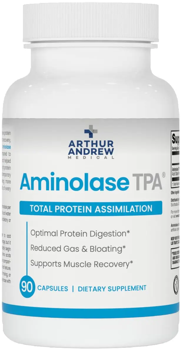 Arthur Andrew Medical Aminolase TPA 90 Capsules | Supports Protein Absorption & Muscle Synthesis - main product image