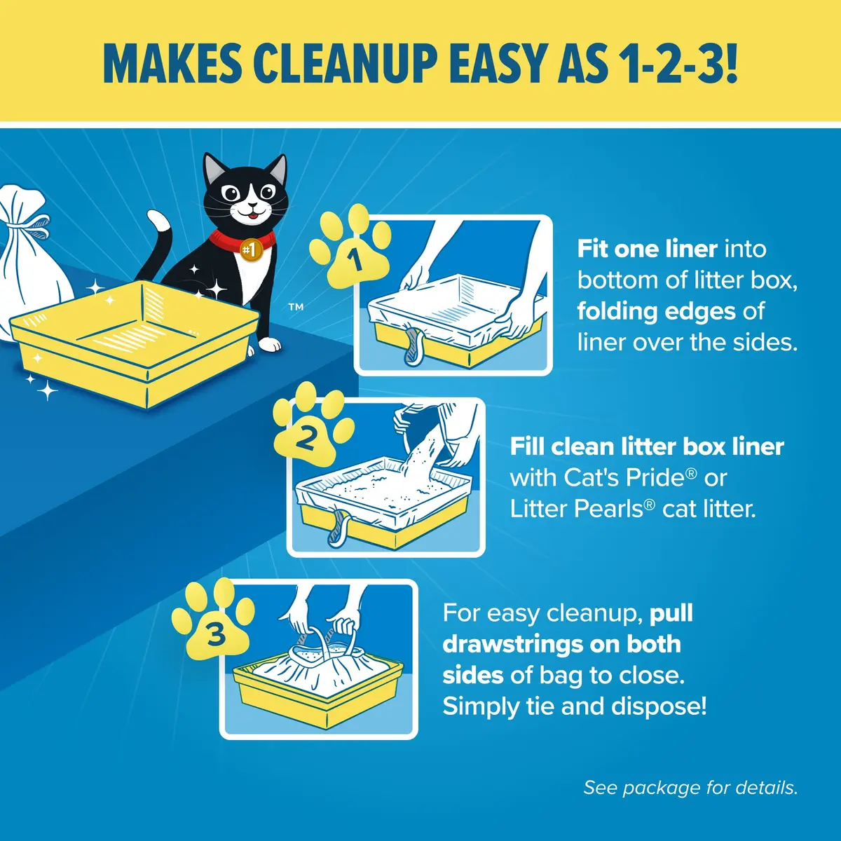 Jonny Cat Heavy Duty Jumbo Litter Box Liners 5 Count (36in x 18in) | Tear & Leak Resistant Drawstring Bags - view 6