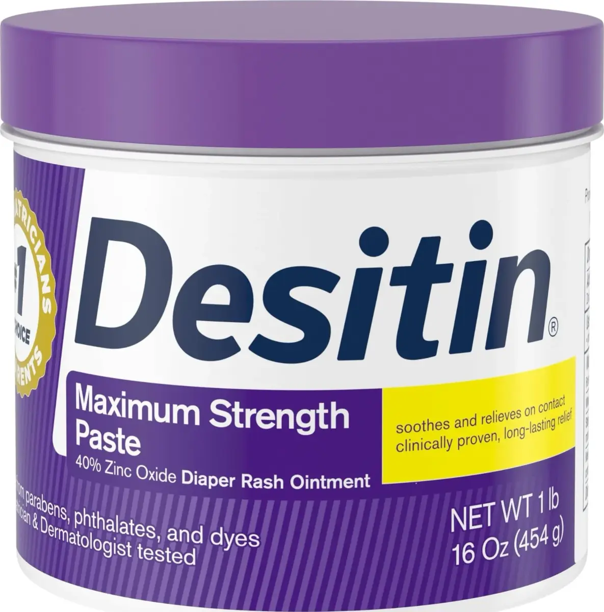Desitin Maximum Strength Diaper Rash Paste 453g (16 oz) | Zinc Oxide Skin Protectant - main product image