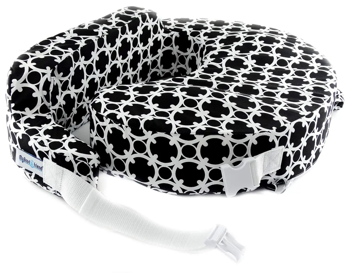 My Brest Friend Original Nursing Pillow Cover - Black and White Marina | Fits Original, Deluxe, Travel Pillows - view 2