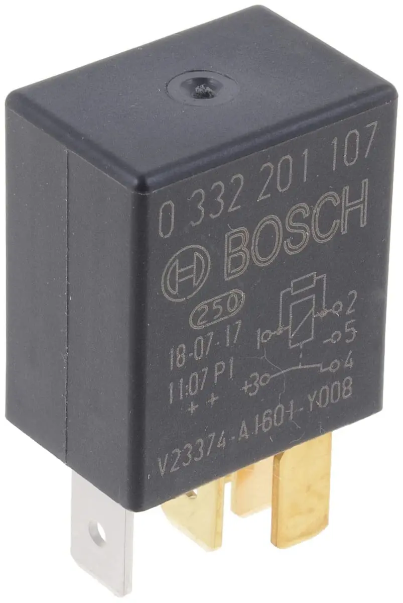 Bosch 0332201107 Change Over Micro Relay - 5 Pins, 12V, 30/10A, 10g (0.35oz) | Reliable Switching for Automotive and Industrial Use - main product image