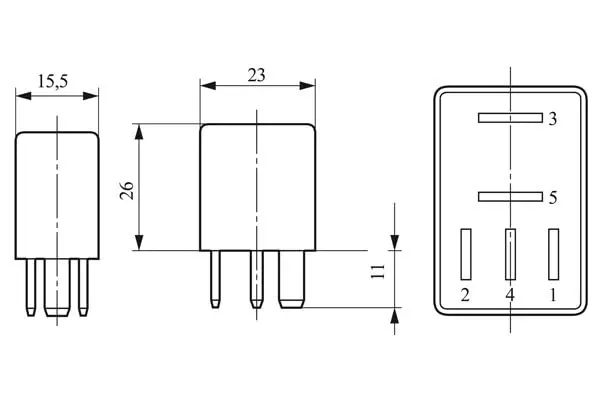 Bosch 0332201107 Change Over Micro Relay - 5 Pins, 12V, 30/10A, 10g (0.35oz) | Reliable Switching for Automotive and Industrial Use - view 2
