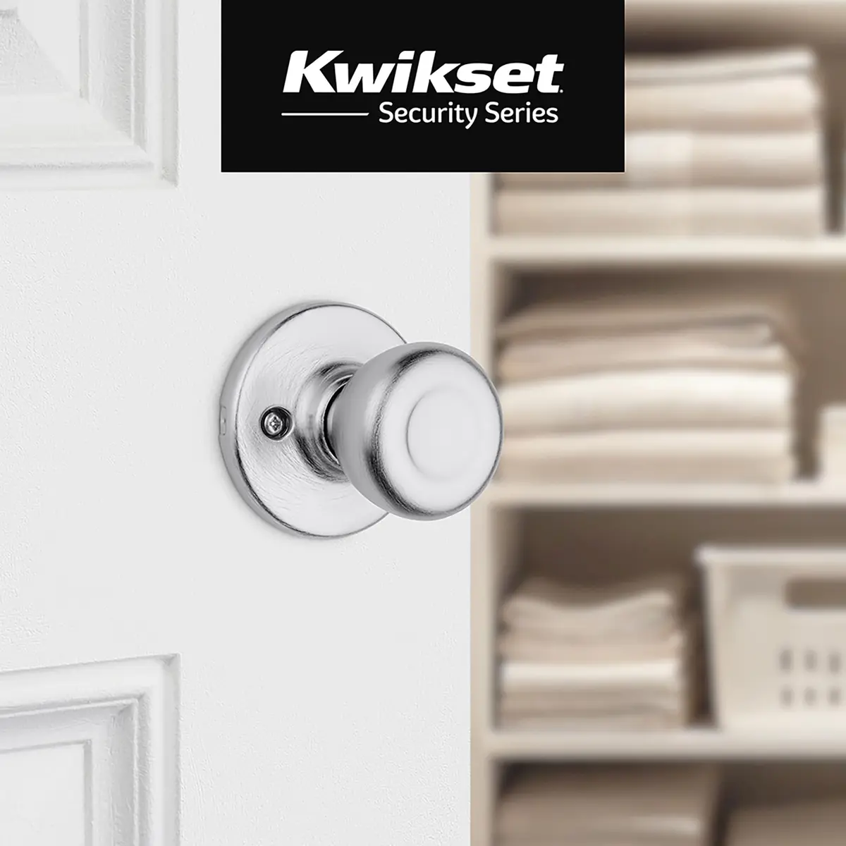 Kwikset Tylo Dummy Door Knob Satin Chrome | Classic Non-Turning Interior Handle - view 2