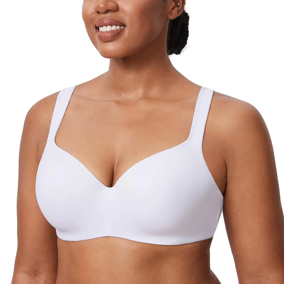 DELIMIRA Women's Balconette Full Coverage Bras White 40C | Supportive, Seamless, Support for Large Busts - main product image