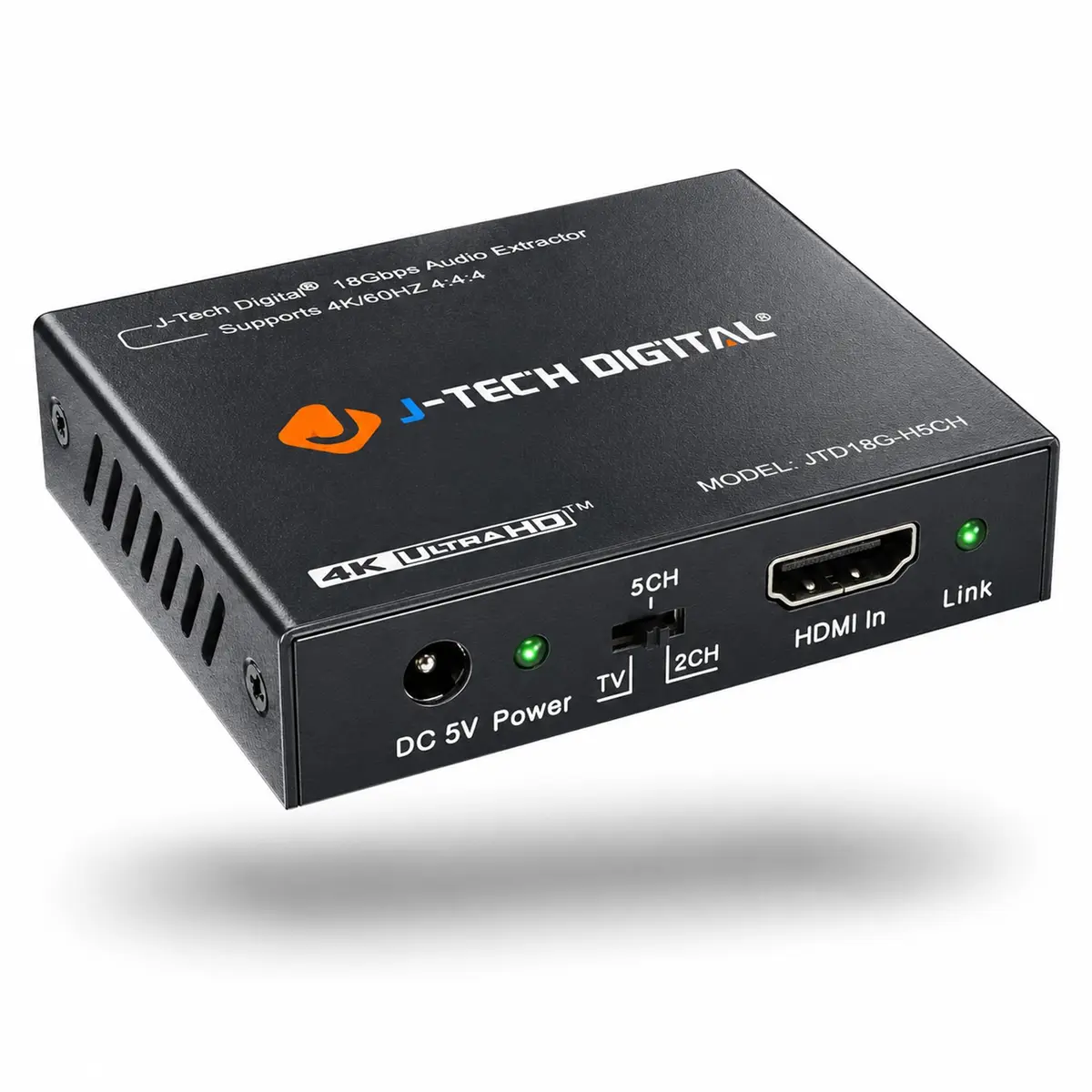 J-Tech Digital 4K@30Hz HDMI to HDMI + Audio Extractor Converter | Supports 4K, 12bit Deep Color, 3D Video, SPDIF & RCA Stereo Output - main product image