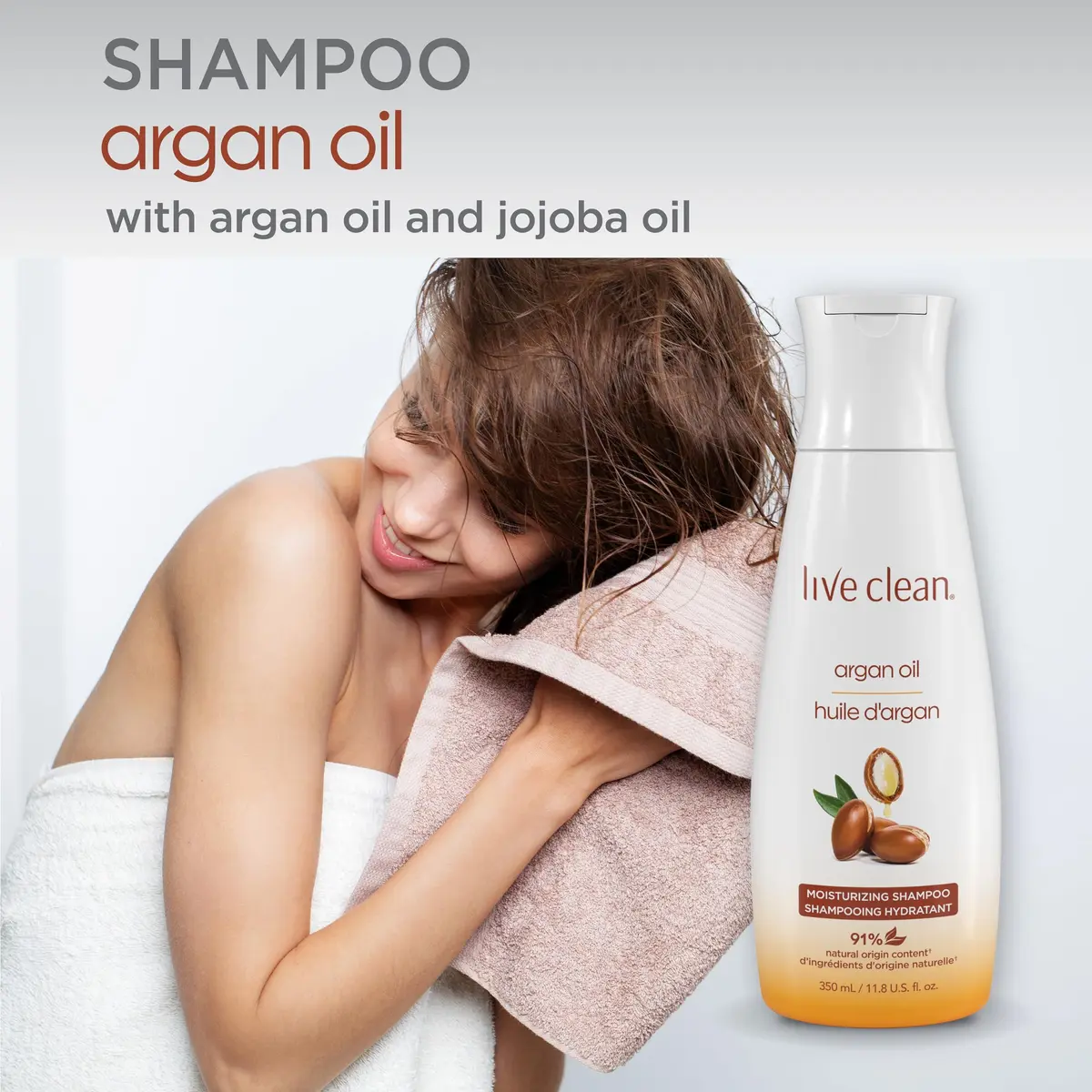 Live Clean Restorative Argan Oil Shampoo 355ml | Nourishes & Restores Shine - view 2