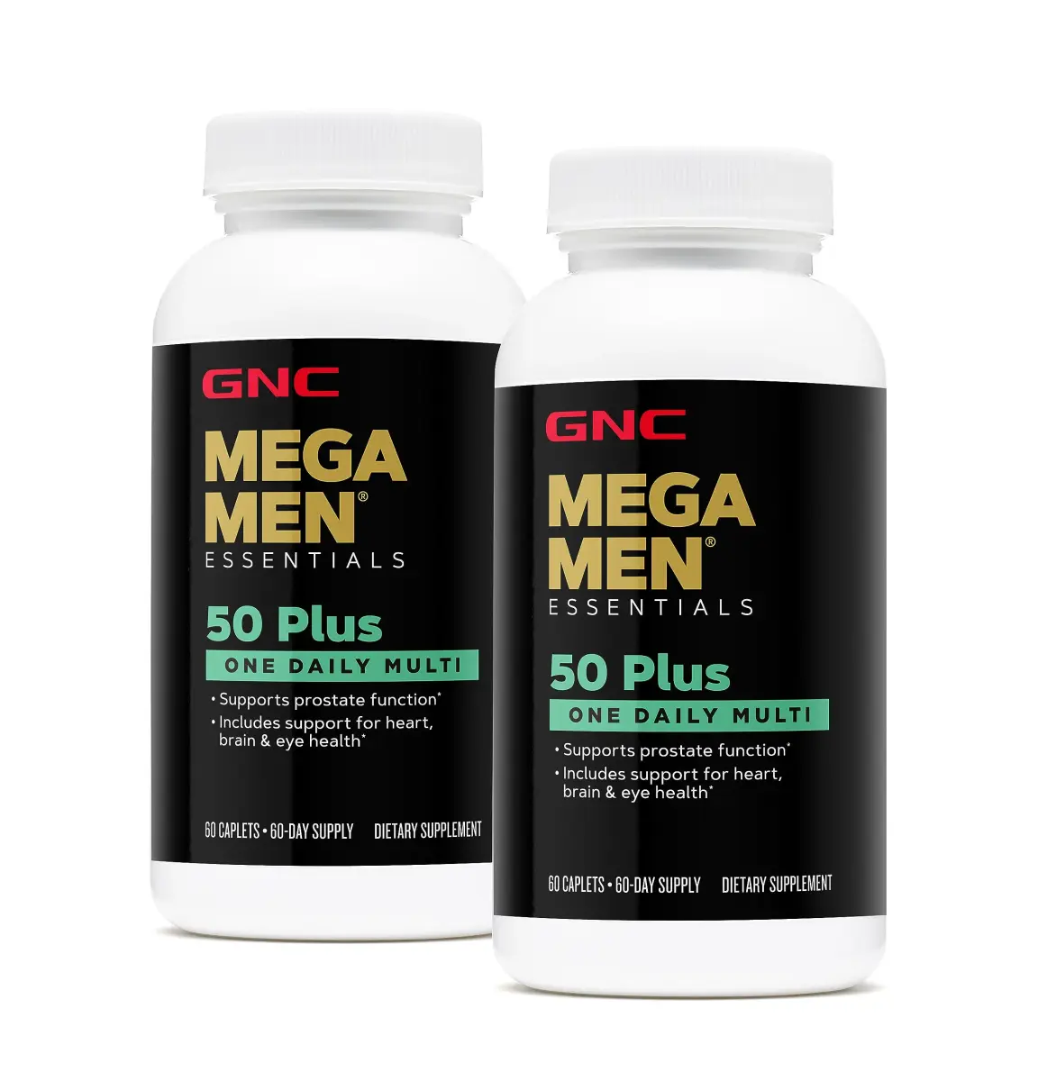 GNC Mega Men 50 Plus One Daily Multivitamin 60 Count | Supports Prostate Function with Heart, Brain, & Eye Health - main product image