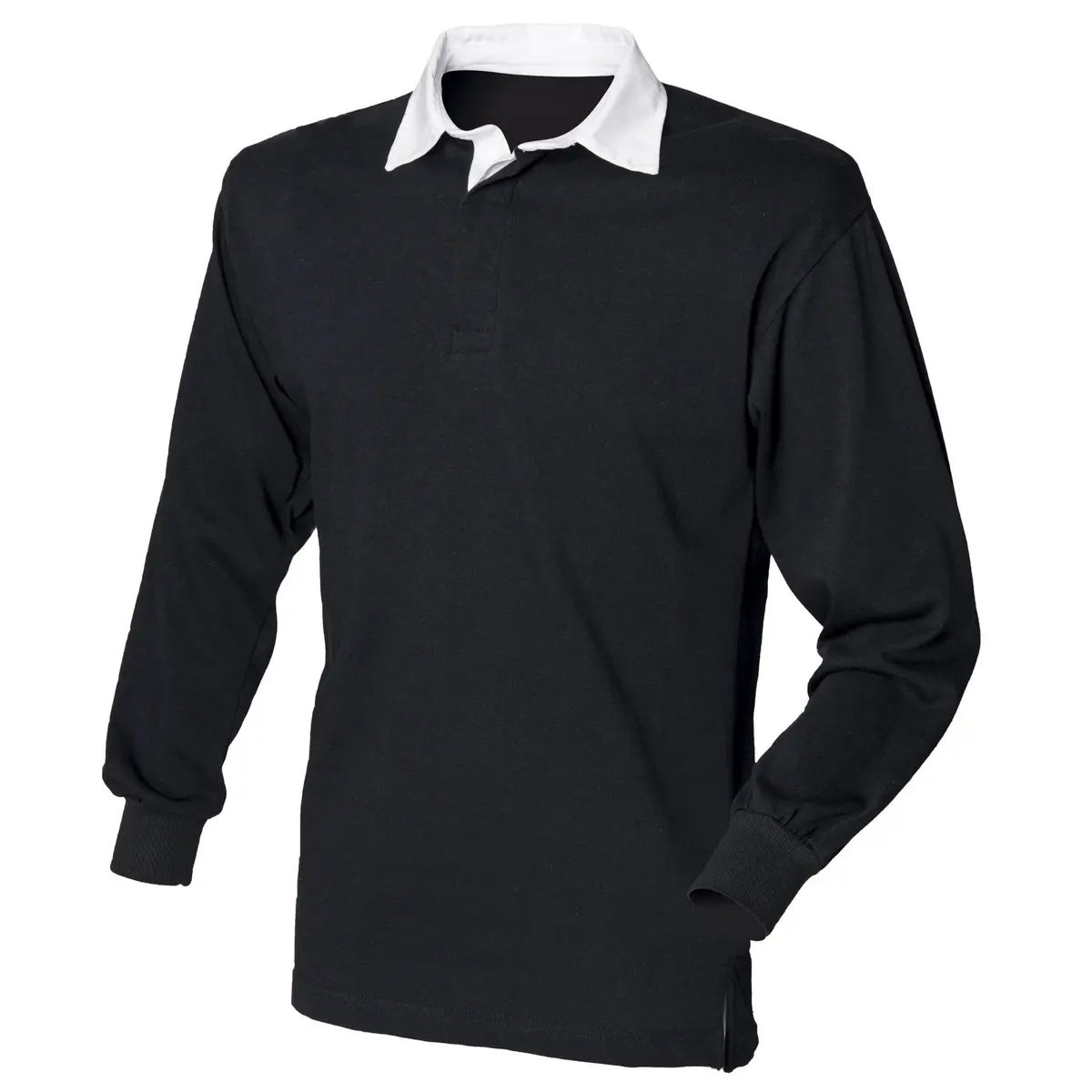 Front Row Long Sleeve Classic Rugby Shirt Black/White 3XL | Durable Cotton, Authentic USA Import - main product image
