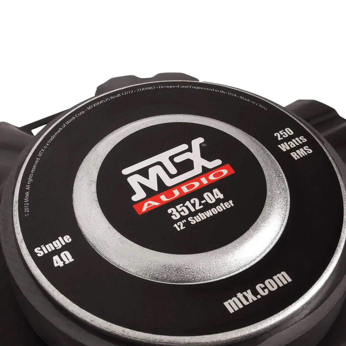 MTX 3512-04 12" 250W RMS Car Subwoofer | 4-Ohm, 28Hz-130Hz, Black - view 5