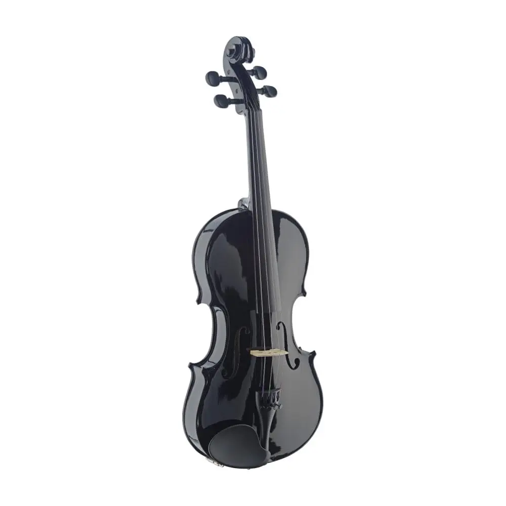 Stagg Violin 4/4 Black | Solid Maple & Spruce, Perfect for Beginners & Students in India - main product image