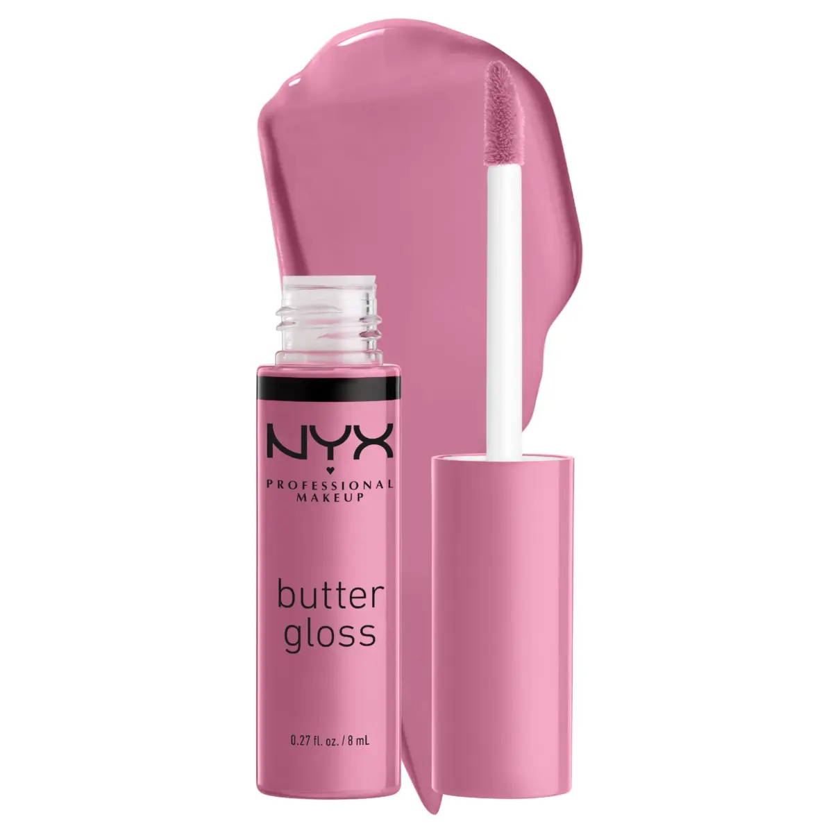NYX PROFESSIONAL MAKEUP Butter Gloss Bling Lip Gloss - 02 Eclair Pink | Vegan & Non-Sticky Shine - main product image