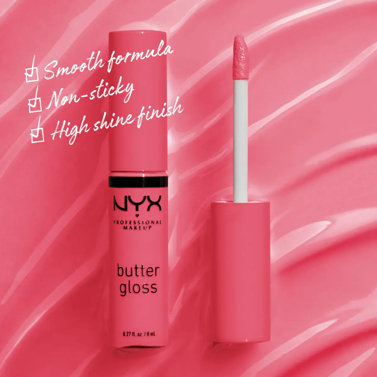NYX PROFESSIONAL MAKEUP Butter Gloss Lip Gloss - Peaches & Cream (Pink Coral) 7.9ml (0.27 Fl Oz) - view 2