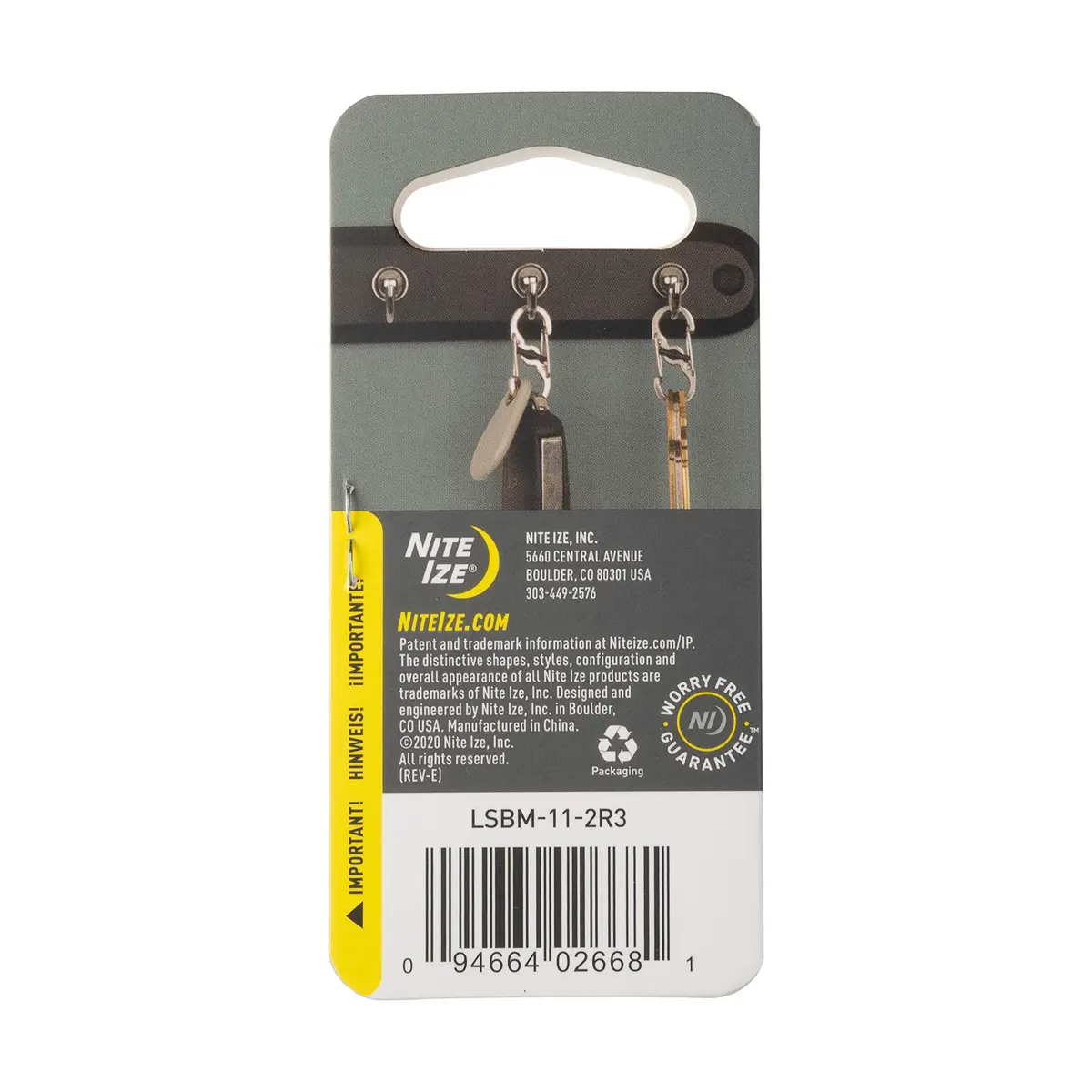 Nite Ize S-Biner MicroLock Locking Key Holder, Stainless-Steel 2-Pack | Secure & Versatile - view 6