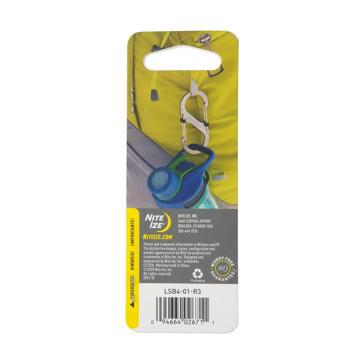 Nite Ize S-Biner Slide Lock Carabiner #4 - 75lb Capacity, Black | Secure Dual Gate Locking - view 7