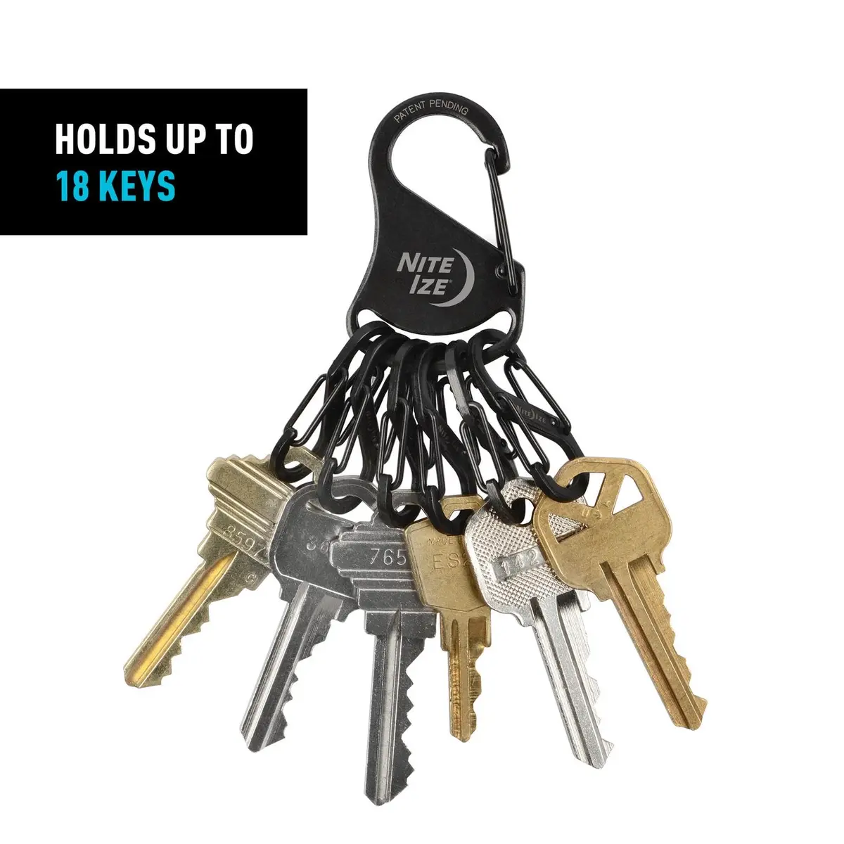 Nite Ize KeyRack Steel S-Biner Key Chain Black | Durable Stainless Steel Organizer - view 4