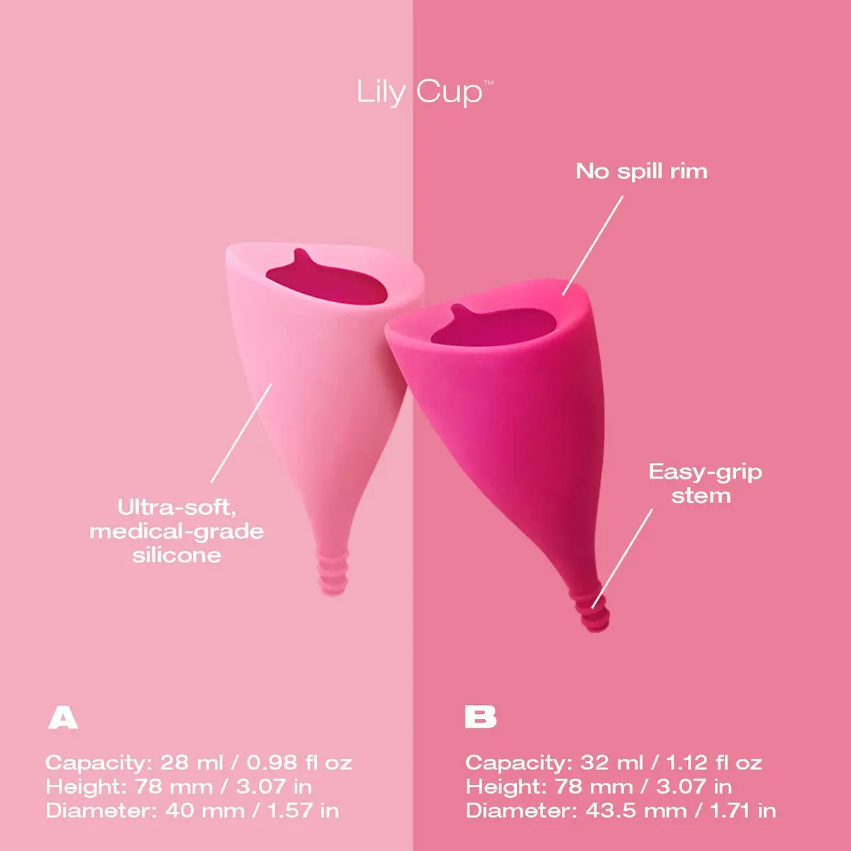 INTIMINA Lily Cup Size B | Up to 8 Hours Leak-Free Menstrual Cup - view 6