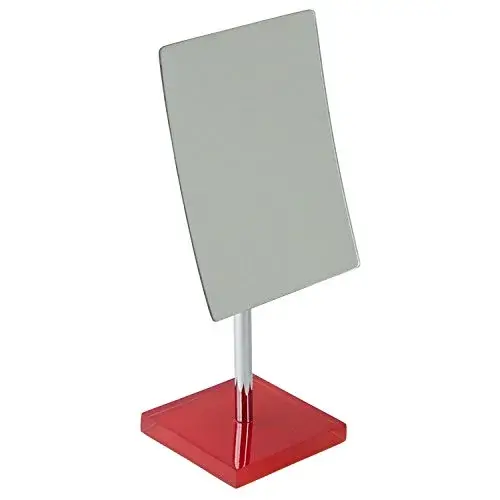 Gedy Rainbow Square Magnifying Mirror, Red | 12" (30.48 cm) Tabletop Mount - view 2