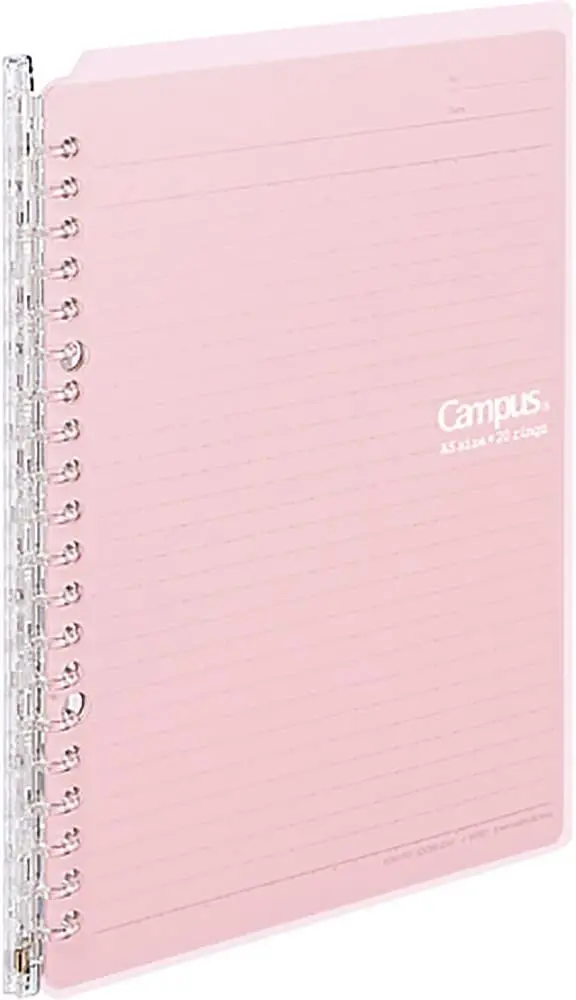 KOKUYO Smart Ring Binder A5 Light Pink | Up to 25 Sheets, Lockable Slim Notebook - main product image