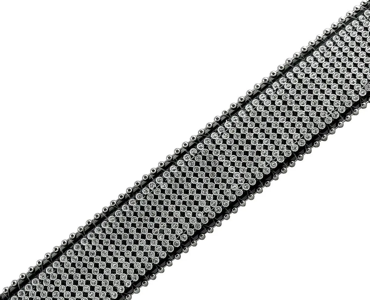 Belts.com Rhinestone Leather Western Belt 36" Black | Dazzling Mesh Design - view 4