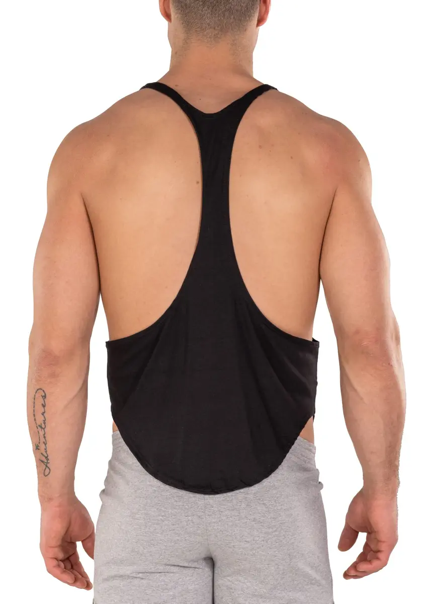 Gary Majdell Sport Mens Black Bodybuilding Gym String Posing Tank Top Small | Deep-Cut Neck & String Back - view 5