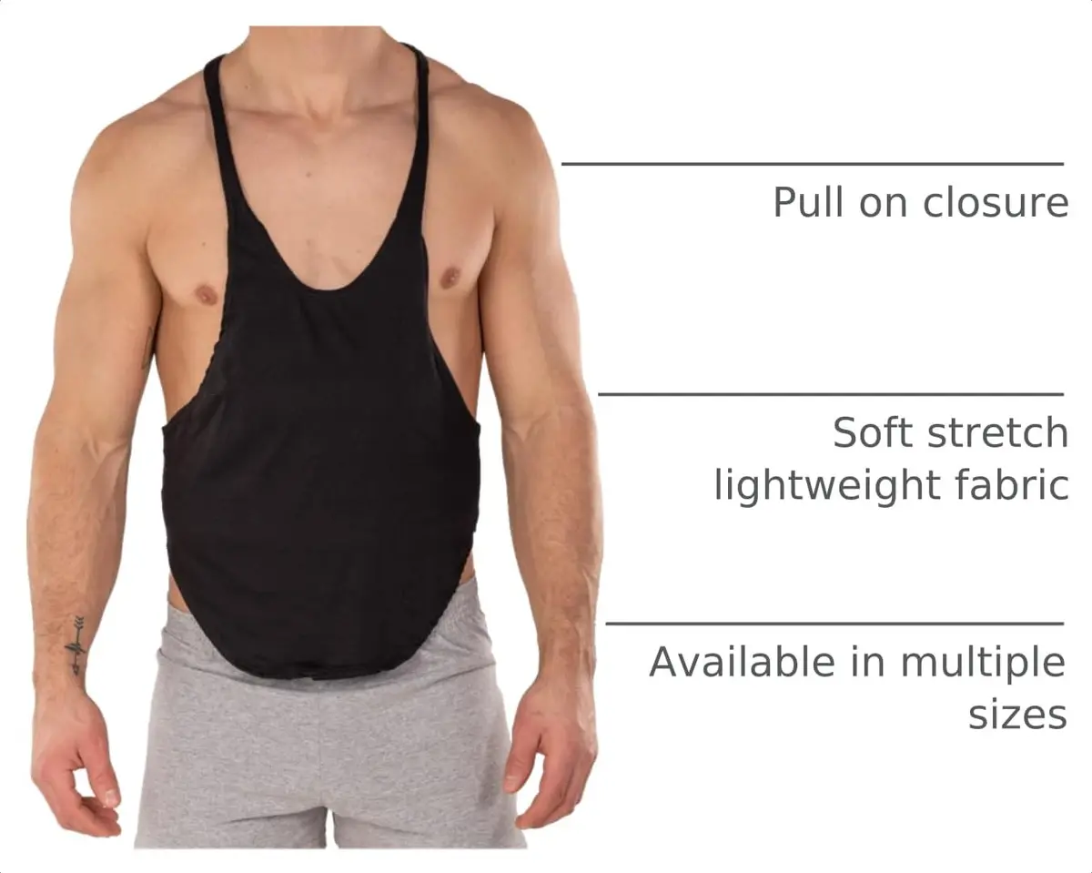 Gary Majdell Sport Mens Black Bodybuilding Gym String Posing Tank Top Small | Deep-Cut Neck & String Back - view 4