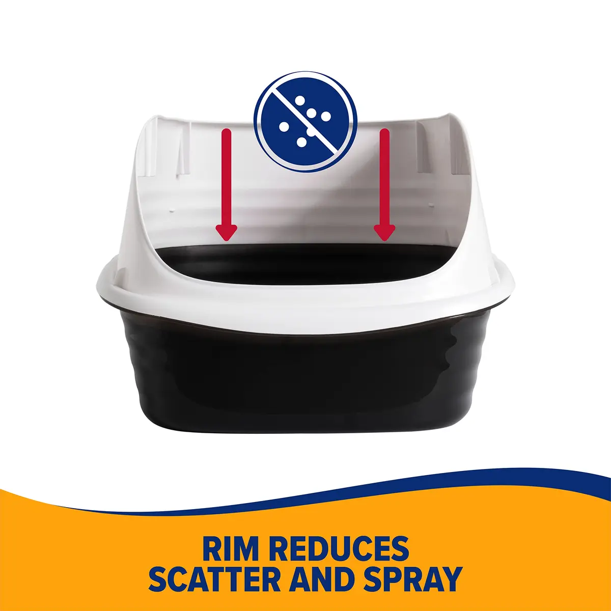 Arm & Hammer Rimmed Cat Litter Box with High Sides and Microban | Large, Odor-Resistant, Made in USA - view 5