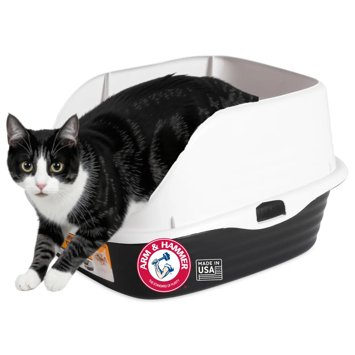 Arm & Hammer Rimmed Cat Litter Box with High Sides and Microban | Large, Odor-Resistant, Made in USA - main product image