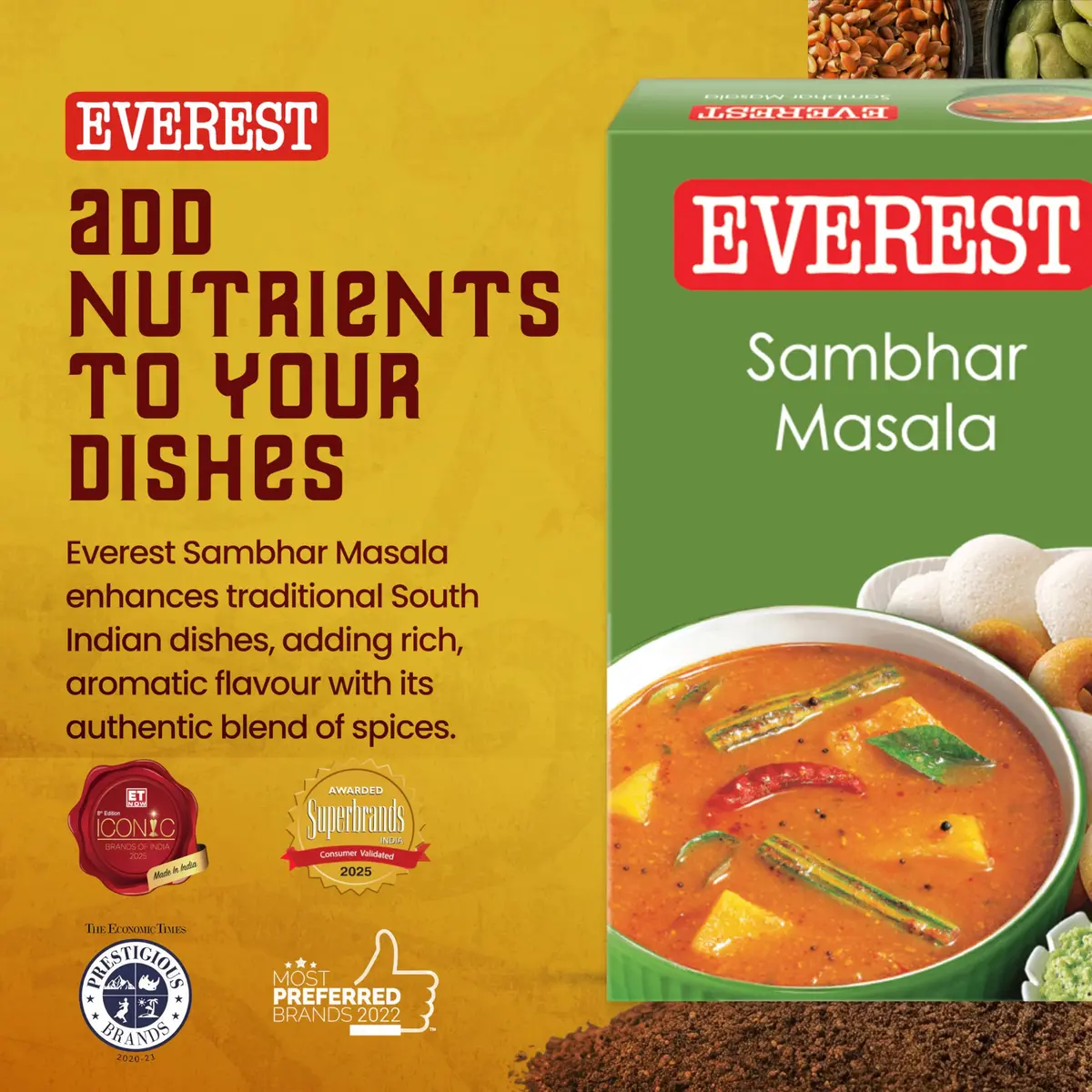 Everest Sambhar Masala 50g (1.76 oz) | Authentic South Indian Flavor - view 2