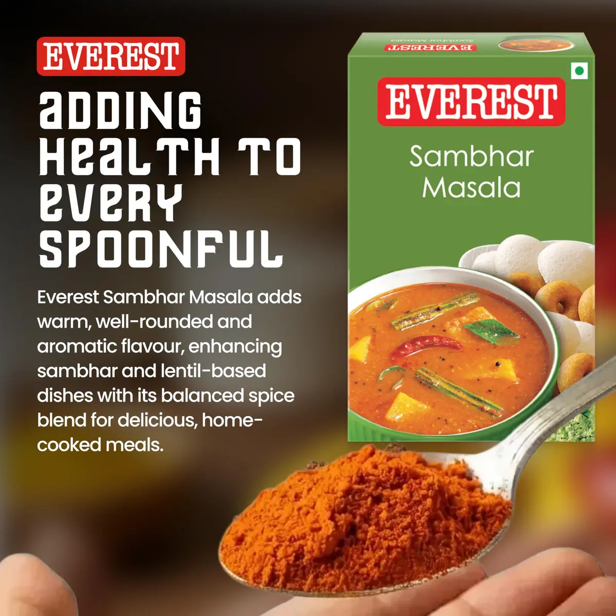 Everest Sambhar Masala 50g (1.76 oz) | Authentic South Indian Flavor - view 3