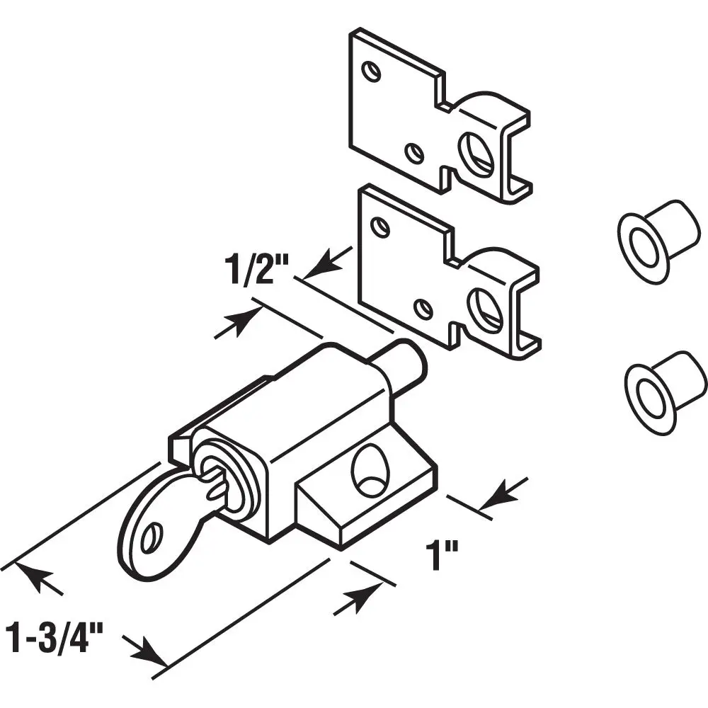 Prime-Line U 9862 White Lock | Heavy Duty Sliding Door Lock with Push-In Security - view 2