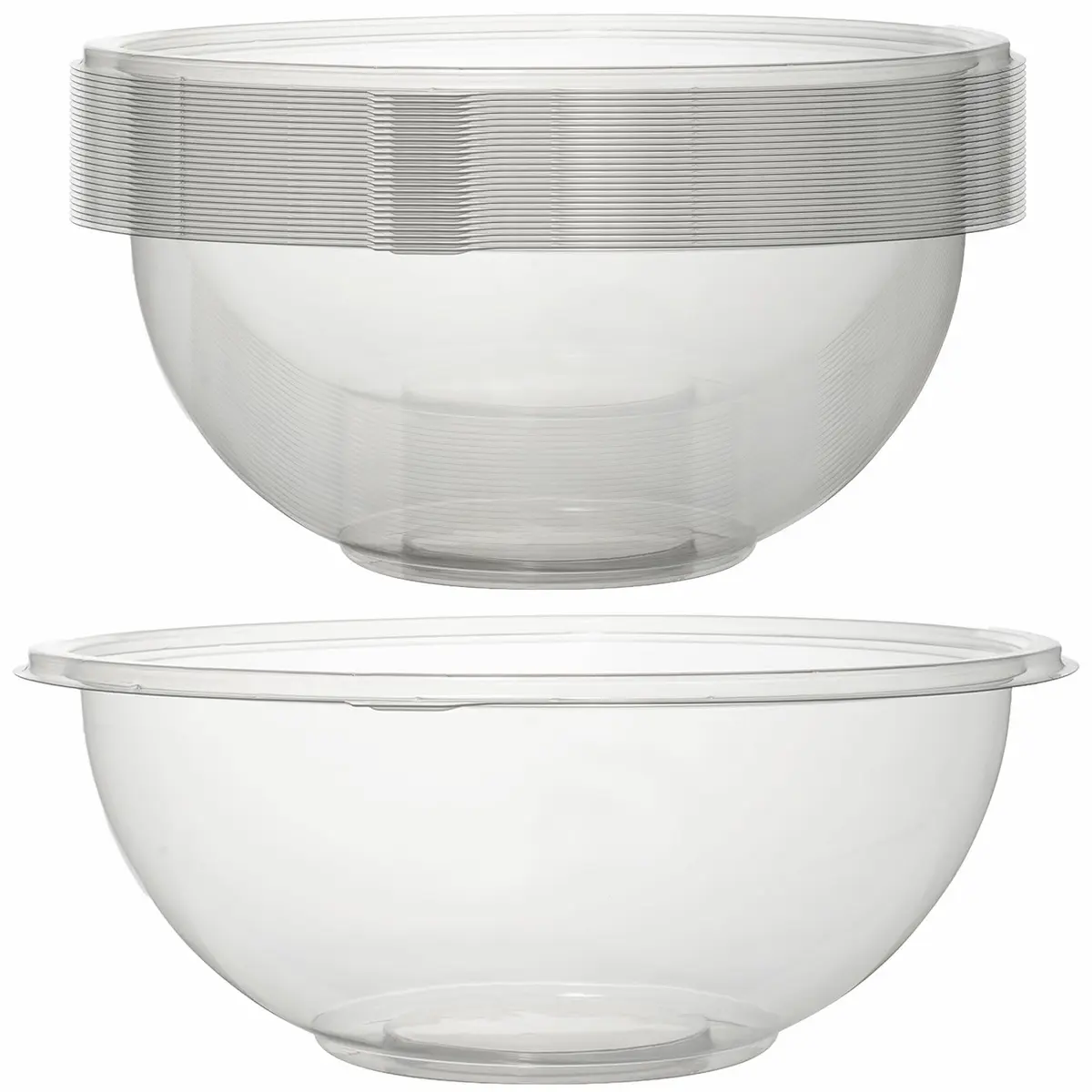 Super Bowl Clear 80 Oz. Salad Bowl PET 25 Pieces | Heavy Duty Recyclable Plastic - main product image