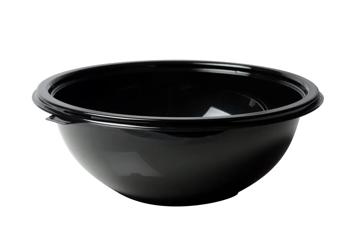 Super Bowl Black 80 Oz. Salad Bowl PET 25 Pieces | Heavy Duty Recyclable Plastic - main product image