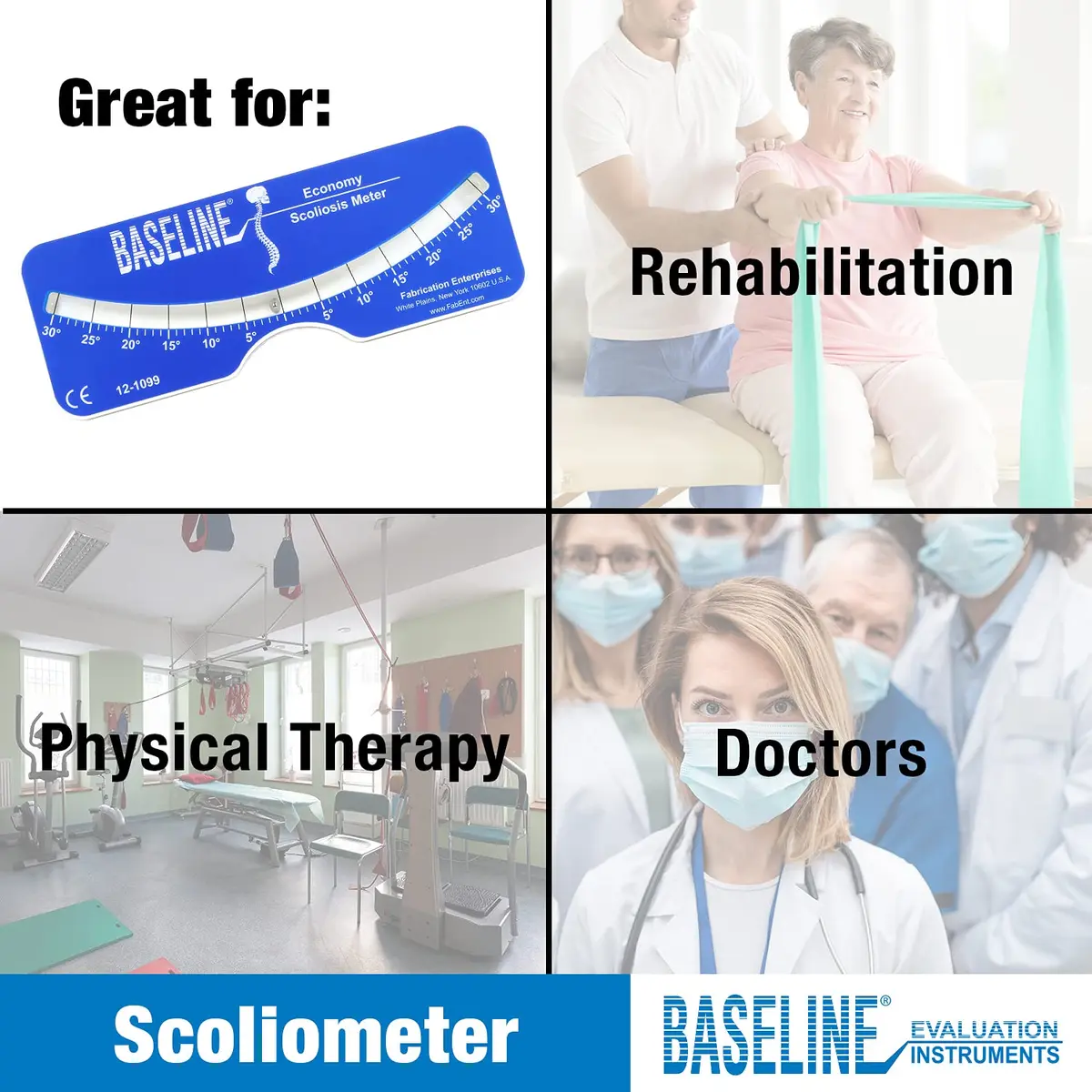 Baseline 12-1099 Scoliosis Portable Medical Evaluation Adults & Children | Accurate Back & Spine Rotation Test - view 7