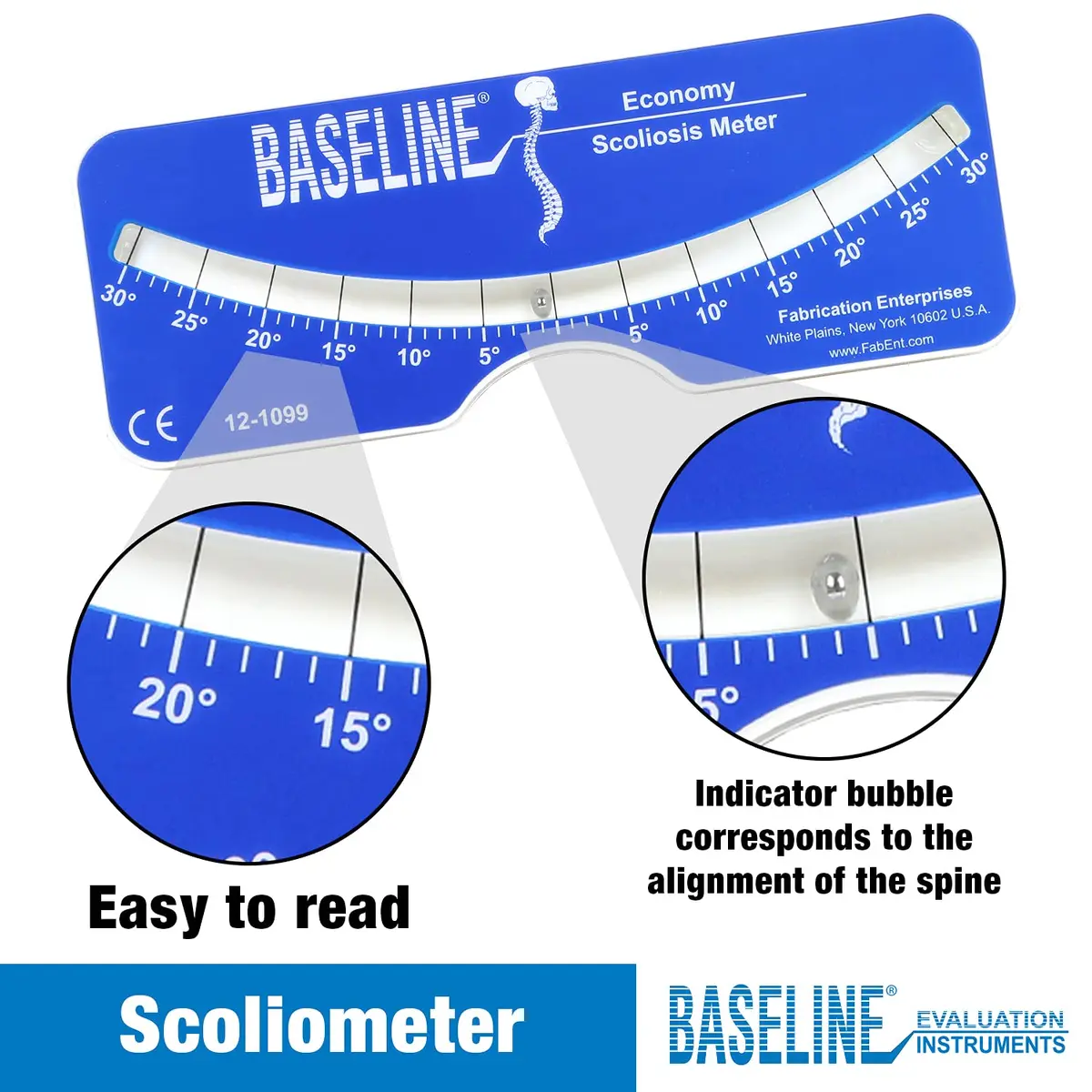 Baseline 12-1099 Scoliosis Portable Medical Evaluation Adults & Children | Accurate Back & Spine Rotation Test - view 4