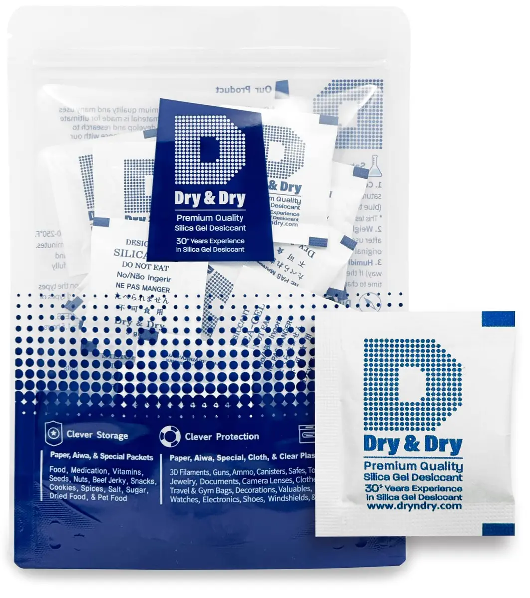 Dry & Dry Silica Gel Packets 3 Gram | Rechargeable Moisture Absorbers for Food & Electronics - main product image