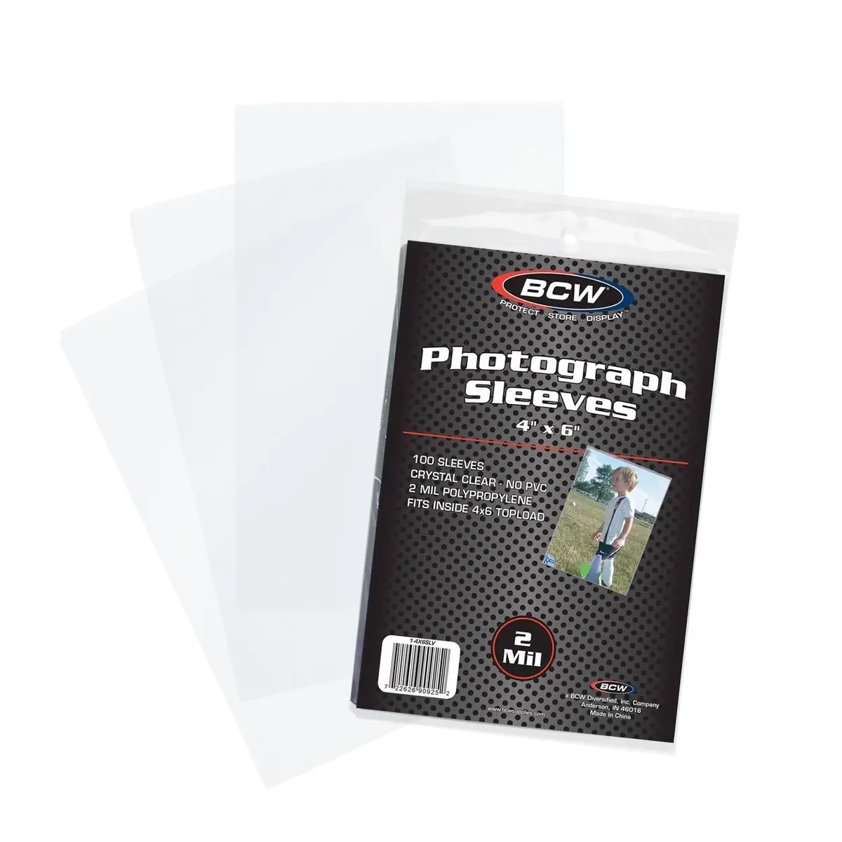 BCW 4x6 Photograph Sleeves - Pack of 100 | Archival Quality Crystal Clear Polypropylene | Acid-Free for Art Prints, Postcards, Pictures, and More! - main product image