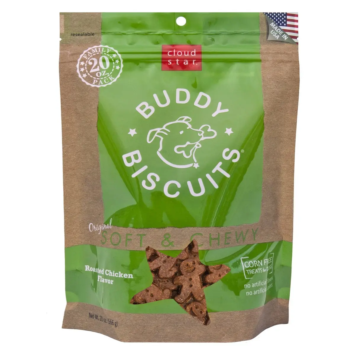 Buddy Biscuits Soft & Chewy Dog Treats with Roasted Chicken 20 oz | Healthy, Oven Baked in USA - main product image