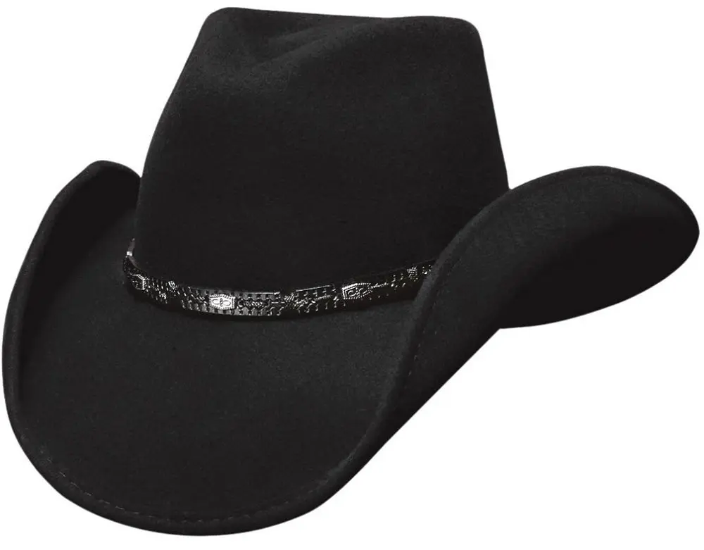 Bullhide Unisex Wild Horse Wool Hat Large Black | Pinch Front Western Style - main product image
