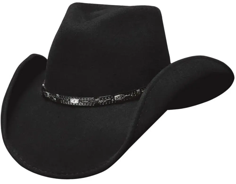 Bullhide Montecarlo Wild Horse Wool Felt Cowboy Hat - Black (Medium) | Premium Western Style - main product image