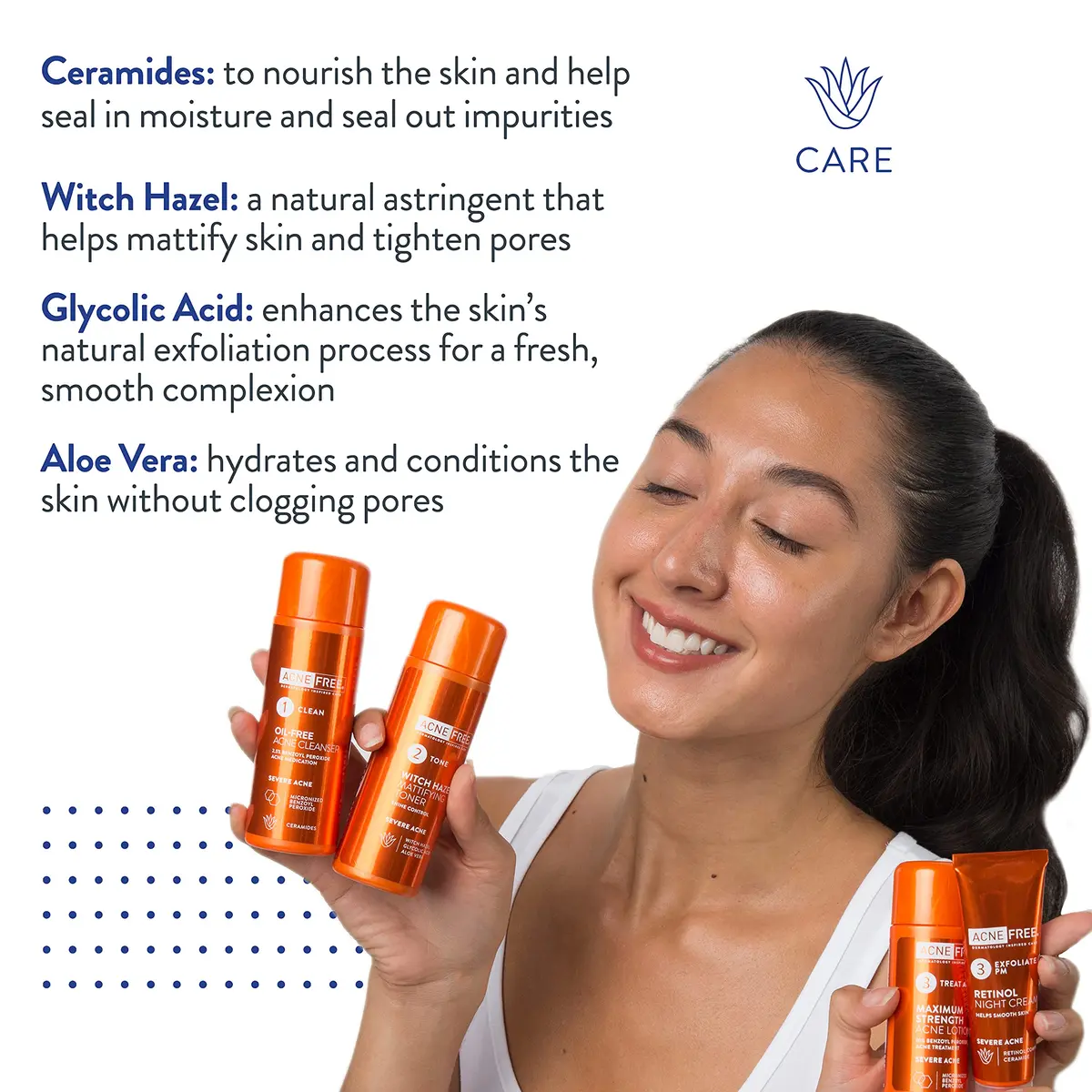 AcneFree Severe Acne 24 Hour Clearing System for stubborn acne | 4 Step Routine Kit with Benzoyl Peroxide & Retinol - view 3