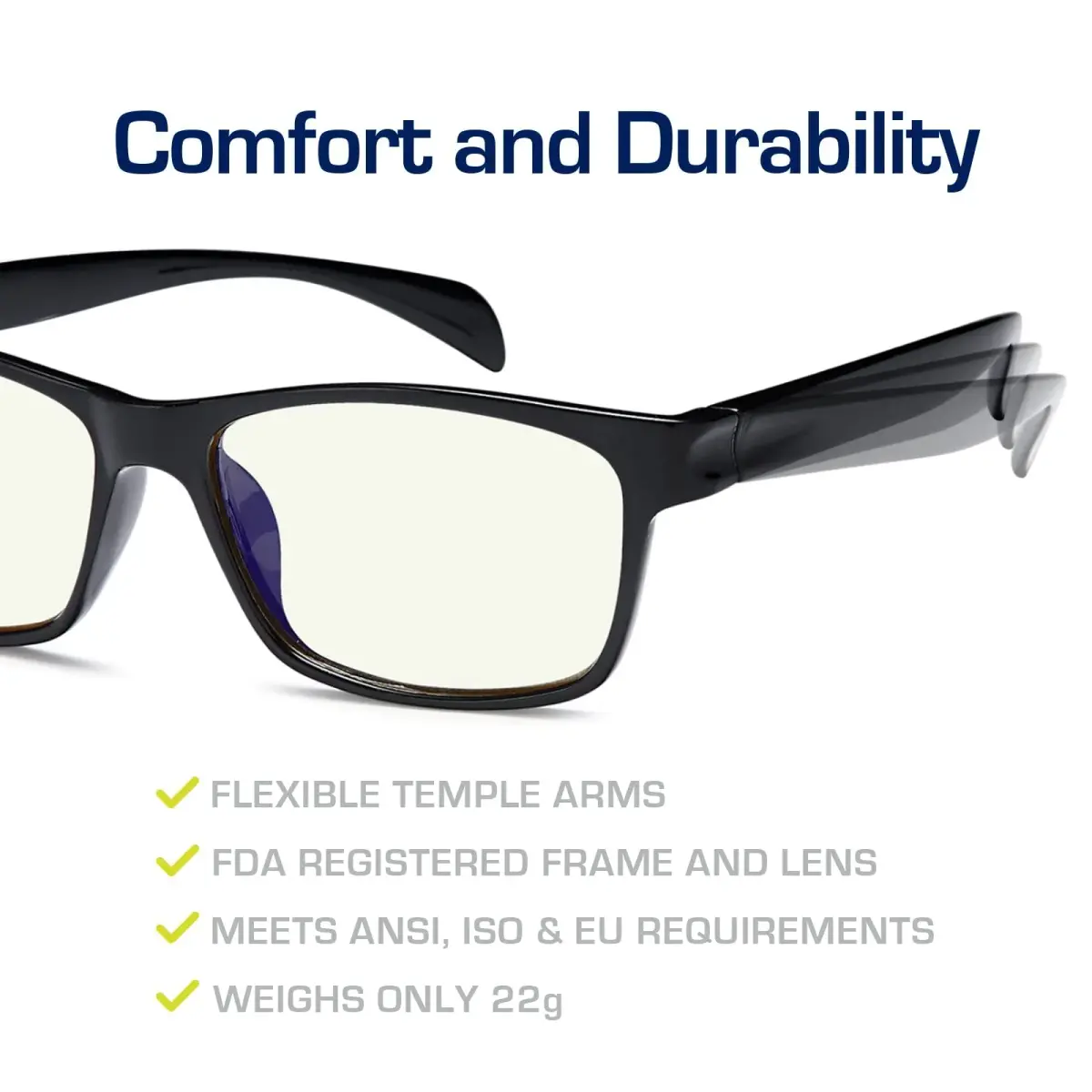 Gamma Ray Optics Blue Light Blocking Gaming Glasses w/Amber Tint & Anti Glare UV 53mm (2.1 in) - view 4