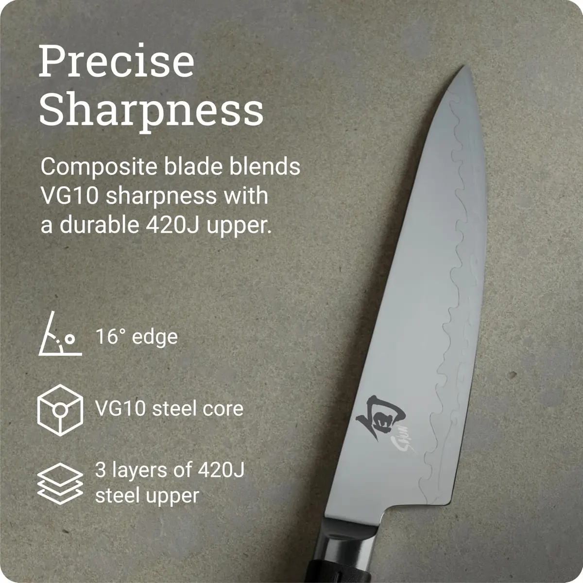 Shun Sora 6" Chef's Knife | Japanese VG10 Steel Edge, Full Tang, Balanced Handle - view 3