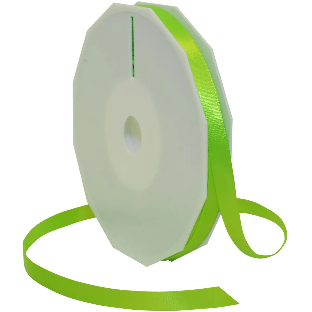 Morex Ribbon Neon Brights Satin, 3/8-inch x 50-Yard | Double Faced, Durable Polyester, Key Lime - main product image