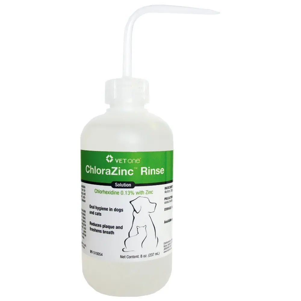 Vet One ChloraZinc Rinse 8 oz | Antiplaque & Breath Freshening Formula for Cats & Dogs - main product image