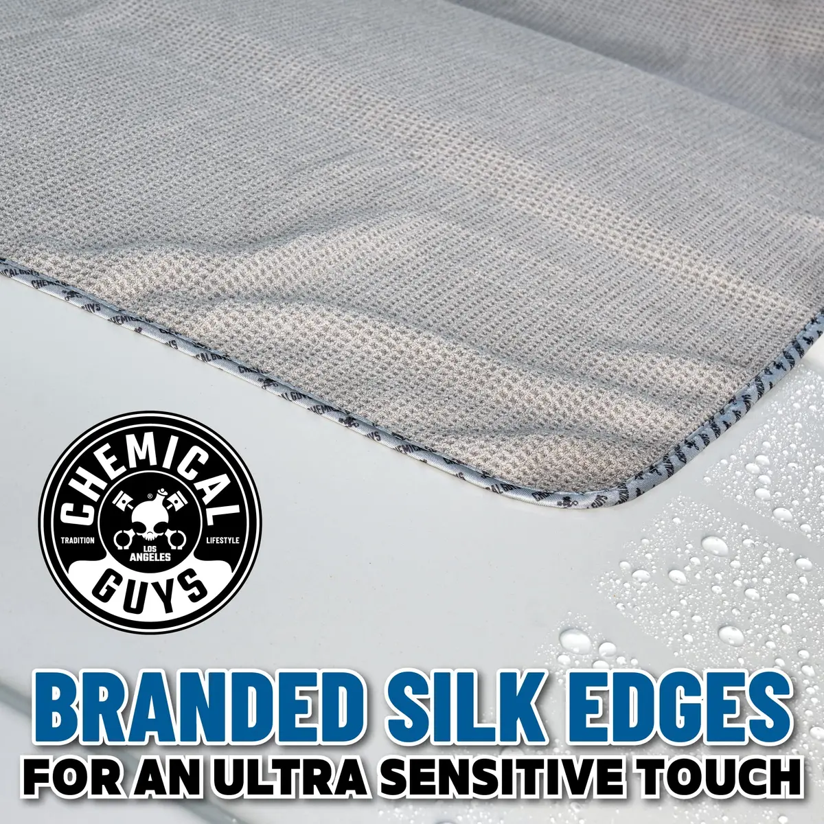 Chemical Guys Waffle Weave Gray Matter Microfiber Drying Towel 63cm x 91cm (25"x 36") | Scratch-Free Drying for Cars - view 3