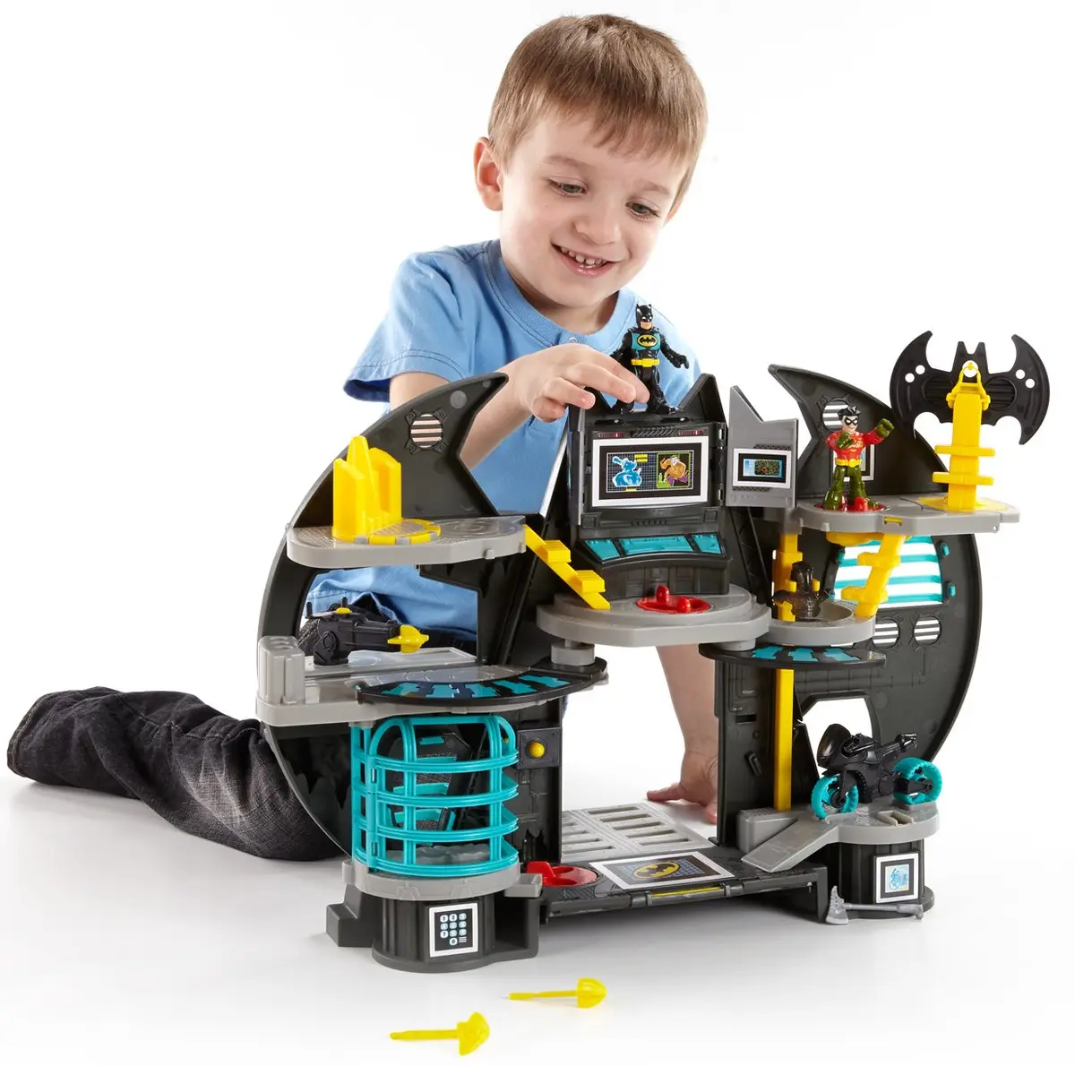 Imaginext Super Friends Batcave Playset with Batman & Robin Figures | Battery-Operated Interactive Toy - main product image