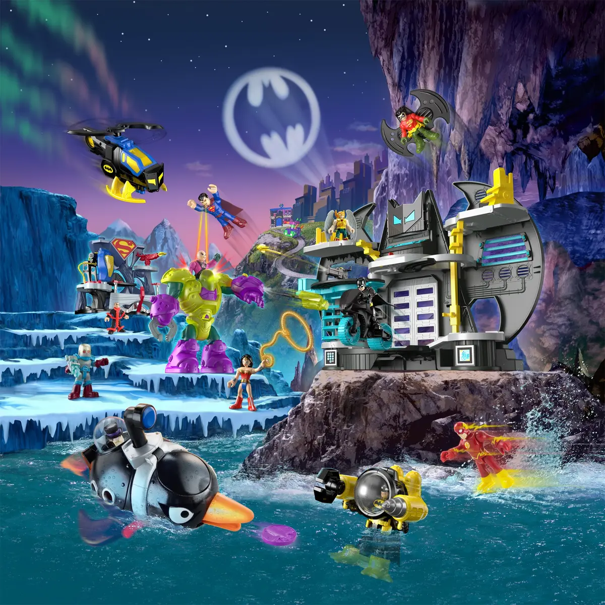Imaginext Super Friends Batcave Playset with Batman & Robin Figures | Battery-Operated Interactive Toy - view 5