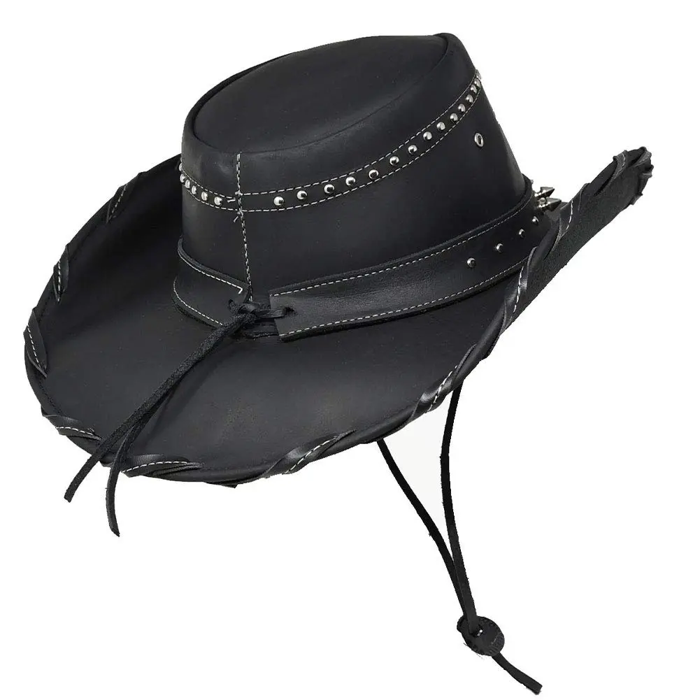 Bullhide Leather Collection Men's Iron Road Cowboy Hat 3 3/8" Brim Black Large - view 5