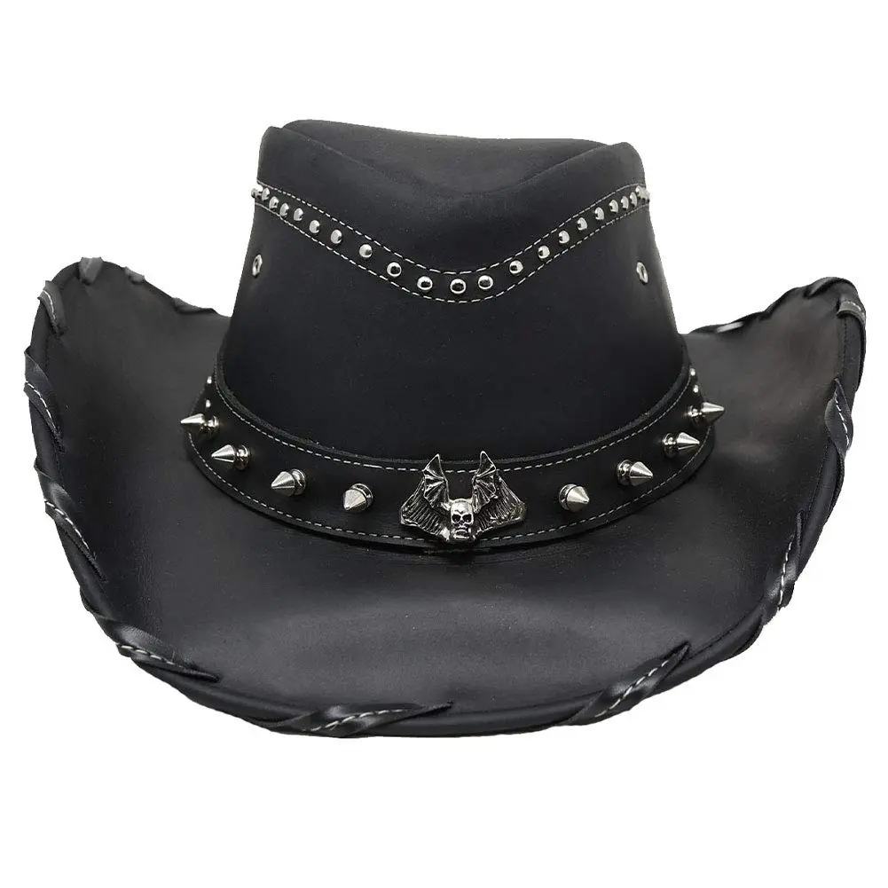 Bullhide Leather Collection Men's Iron Road Cowboy Hat 3 3/8" Brim Black Large - view 2
