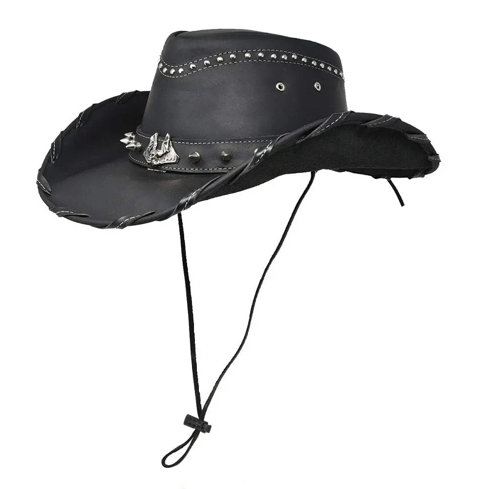 Bullhide Leather Collection Men's Iron Road Cowboy Hat 3 3/8" Brim, Black, Medium - view 4